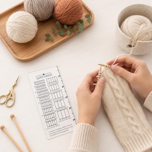 Crochet Gauge Measuring Tool, Quick Gauge Ruler for Knit and Crochet