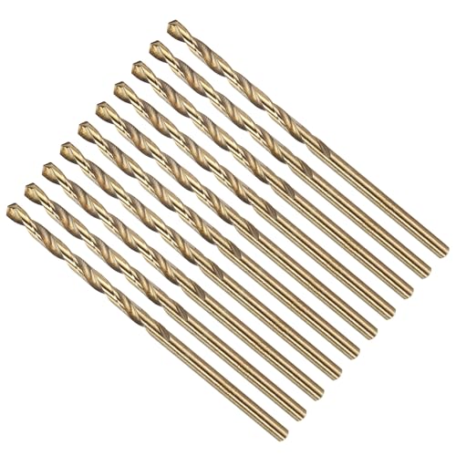 METALLIXITY Micro Drill Bit #40 10Pcs 4341 HSS Small Bits 118° Gold Finish - size: #40 (2.489mm)
