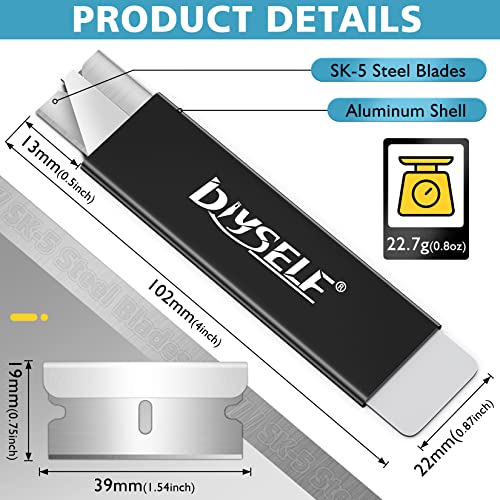 DIYSELF 12 Pack Box Cutters, Quick-Slide Utility Knife with All-Metal Shell - color: Black, size: 12-Pack