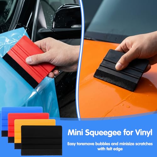 80 Pcs Vinyl Squeegee with 4 Inch Felt Fabric Edge Squeegees Tool with Soft Cloth for Window Tint Film Decal Squeegee Application Tools Vinyl Wrap Installation Wallpaper Smooth Tool