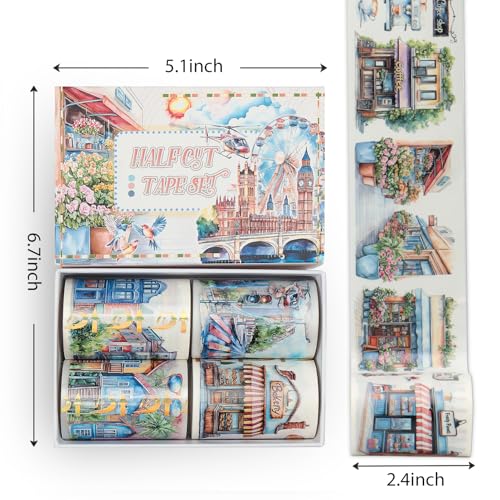 Snycler Pre-Cut PET Washi Tapes- 4 Rolls The World - color: The World