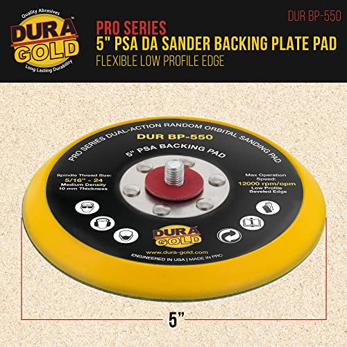 Dura-Gold Pro Series 5" PSA DA Sander Backing Plate Pad - Flexible Low - style: PSA
