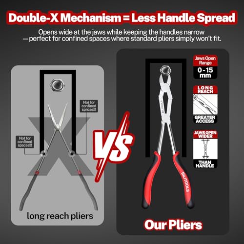 BILITOOLS 11" Extra Long Diagonal Cutting Pliers, Double Joint
