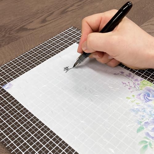 Kyoei WMS-B5-RBC Plastic Underlay Writing Mat B5+ Brown & Camel - size: 10.9" x 8"