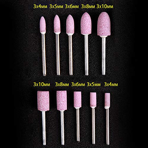 10 Pcs 1/8 Shank Abrasive Mounted Stone Rotary Tool - size: 10PCS