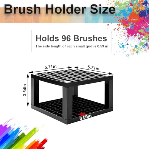 2 Pack 7-Layer Clear Acrylic Paint Holder Storage & Brush Holder Organizer