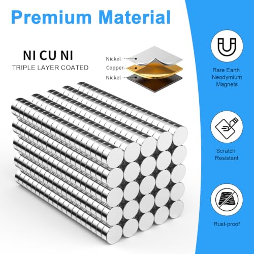 Small Magnets for Crafts, 5x2 mm Round Magnets 500 Pack - size: 5x2 mm