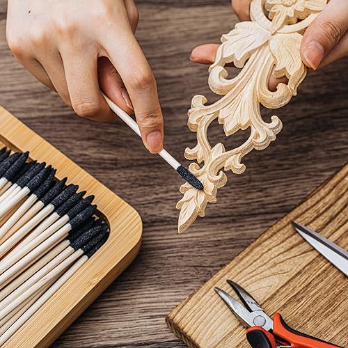 60 Pcs Sanding Sticks, Double End Matchsticks Sanding Twigs