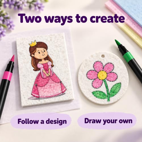Hugrow Magic Puffy Paint Kit for Kids, 32 Foam Pieces, 3D Mess Free Craft - color: purple