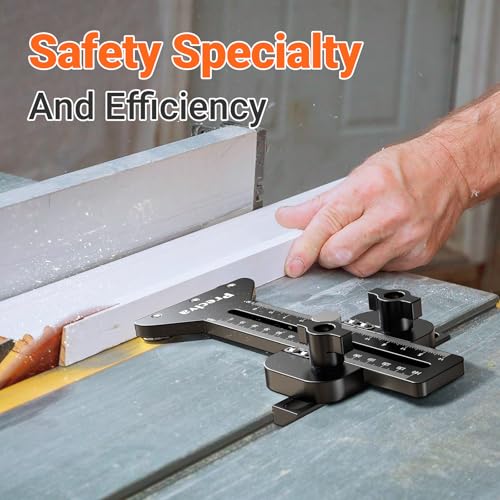 Preciva Thin Rip Table Saw Jig - 3 Pulleys Thin Rip Jig for Making Repetitive Narrow Strip Cuts, Table Saw Guide Fits for 1/4“ x 3/8” T Slot and 3/8“ x 3/4” U Slot T Slot Black - color: Black02