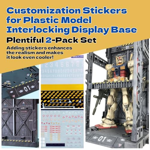 Plastic Model Display Items Set (Plastic Model Gundam Interlocking Display Base x2, Customization Stickers x2, Nippers) - style: Base x2, Stickers x2, Nippers
