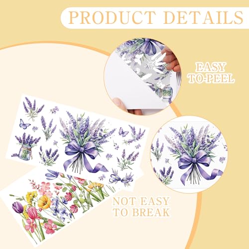 8 Pcs Spring Wildflower Rub-On Transfers for Furniture & Crafts - color: Spring Wildflower