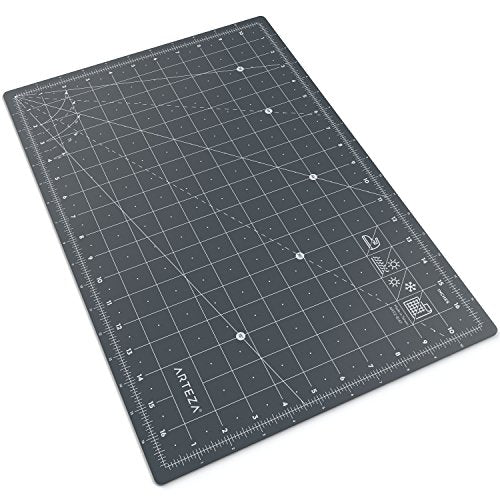 ARTEZA Double-Sided Self-Healing Cutting Mat, 12 x 18 in, 3 mm, Non-Slip - size: 12"L x 12"W