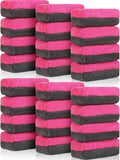 Mudder 24 Pack Microfiber Applicator Pad for Ceramic Car Wax, Pink and Gray - color: Pink and Gray