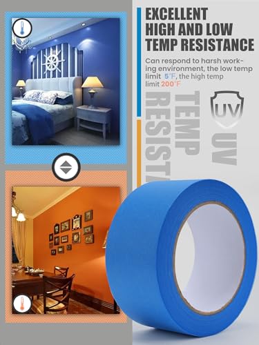 Lichamp Blue Painters Tape Bulk, 10 Pack 1.9 inch Wide