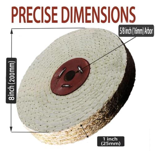 8 Inch Rigid Sisal Buffing Wheels with 5/8" Arbor Hole - style: 8" Sisal Wheel