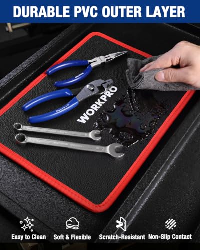 WORKPRO 4-Piece Magnetic Tool Mat - size: 4pc