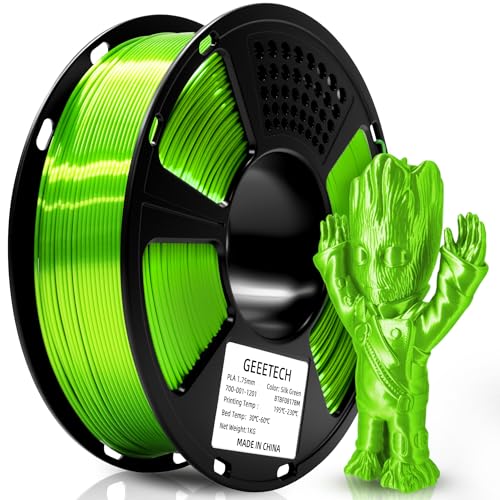 Geeetech Silk PLA Filament 1.75mm, Shiny Apple Green PLA for Bambu AMS - color: 1kg Silk Apple Green