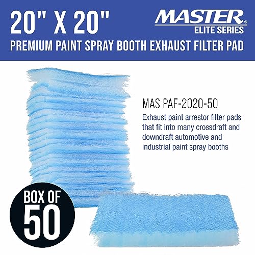 Master Elite Paint Spray Booth Exhaust Filter Pad 20" x 20", Box of 50