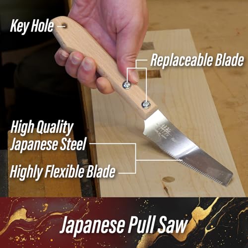 SUIZAN Small Hand Saw 5" Blade for Flush Cut - Japanese Pull saws - style: Hand Saw for Flush Cut