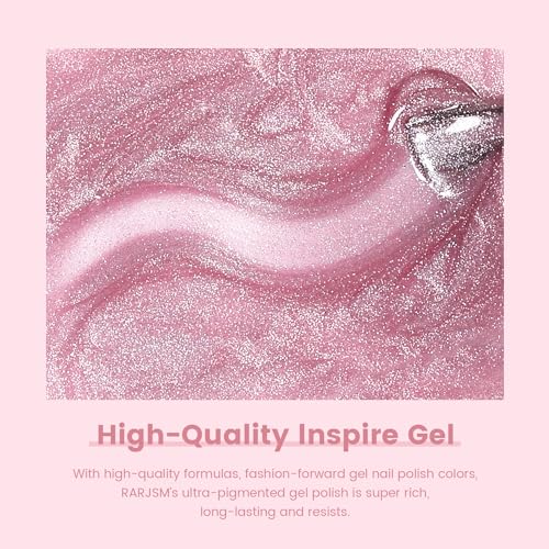 RARJSM Magnetic Cat Eye Gel Nail Polish Nude Purple Pink Silver Glitter - color: Nude Purple Pink