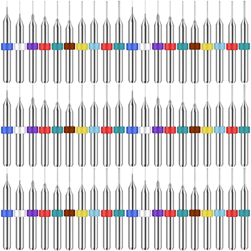 Lothee 60 Pcs Micro Drill Bits Set Tungsten Carbide PCB Jewelry,0.1-1.0 Mm - size: 0.1-1.0 mm