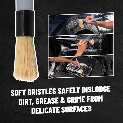 Chemical Guys, Boars Hair Detailing Brush for Wheels, Grilles & Interior - style: 1 Pack