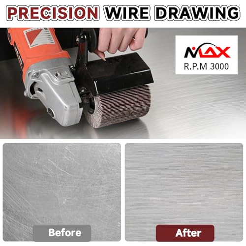 4.7" x 4" Surface Conditioning Tool, 80 Grit Emery Cloth burnishing Wheel - style: 80Grit