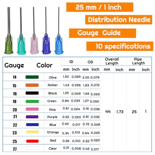 50pcs 23G 1 inch Blunt Tip Glue Dispensing chew - size: 23G 50PCS