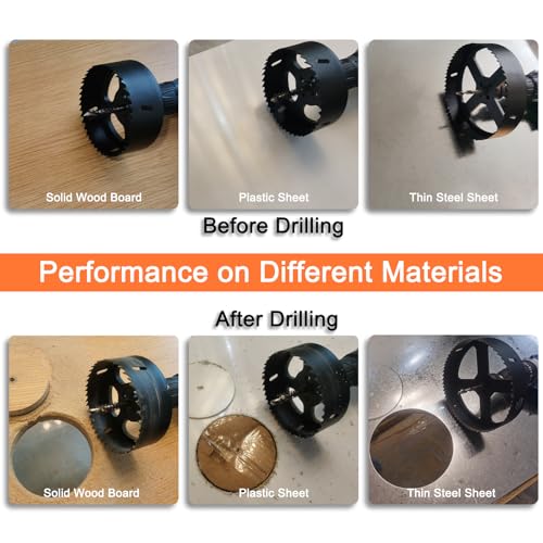 Hole Saw Kit for Wood Metal Plastic, Bi-Metal Cutter Set, 3PCS - color: Black