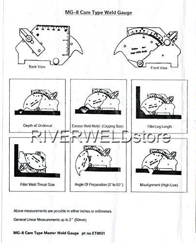RIVERWELD Bridge Cam Gauge Welding Inspection Depth of Undercut - style: Outside misalignment