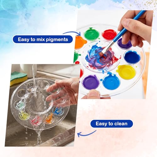 200 Pcs Paint Tray Palettes, Disposable Round Plastic Paint Palette