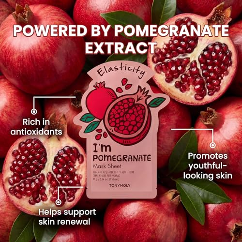 TONYMOLY I'm Face Sheet Masks - Hydrating & Soothing Korean Skincare - color: Love in Full Bloom, 4 Pack