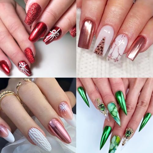 Fcozpjk 24 Colors Chrome Nail Powder Set Metallic Mirror Effect for Nails - color: Chrome Set