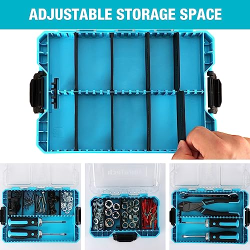 DuraTech 3-Piece Small Parts Tool Box Organizer with 14 Dividers