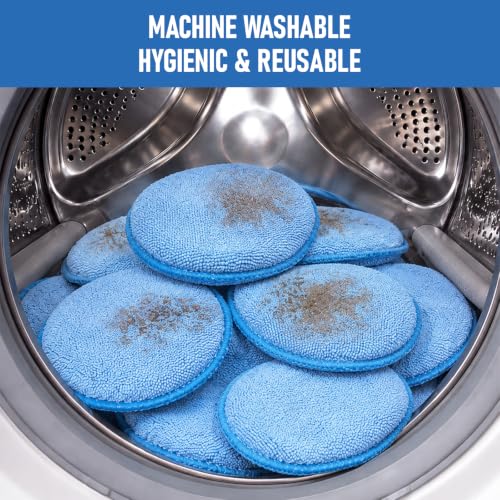 FONAROLL Microfiber Wax Applicator Pads, Car Wax Applicator, Buffing & Detail Polishing Foam Pads for Car Cleaning and Fine Polishing (5" Diameter, 6 Pack)… - color: Blue