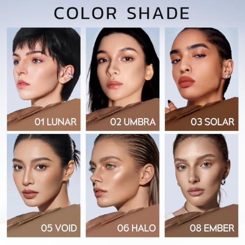 ECLIPSE SPARK 2 in 1 Face Contour Sticks, Blendable, Non-greasy, Long-lasting Cream Face Contouring Pen, Lightweight Finish Makeup, Buildable Coverage, Easy Application (01 Lunar) - color: 01 Lunar