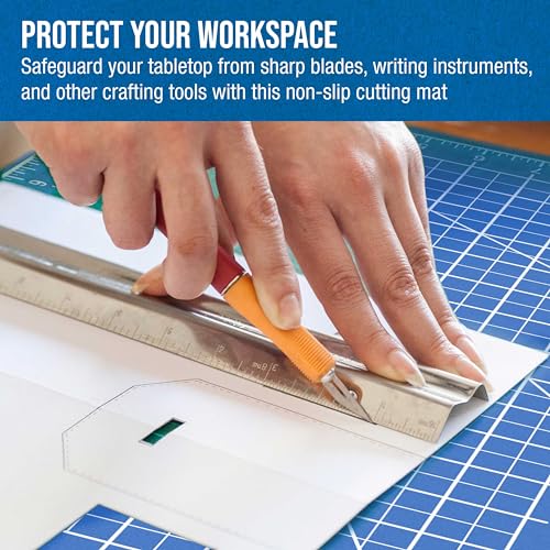 U.S. Art Supply 18"x24" Self-Healing Cutting Mat 5-Ply Pink/Blue - color: Pink/Blue