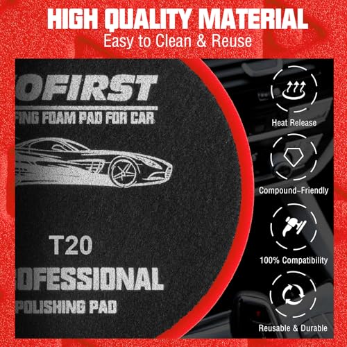 3 Pcs 6.5 Inch Red Foam Polishing Pad, Ultra Fine Finishing Pad - color: Red