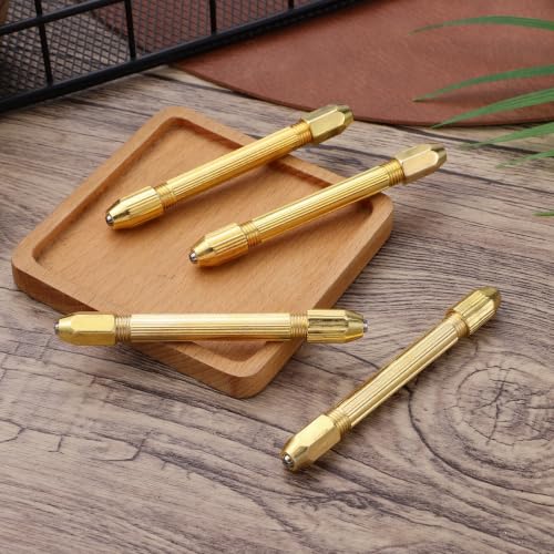 iplusmile Mini Hand Drill Double-Head Pin Vise for Watch Repairing Jewelry Making Model Carving Micro Drilling 4 Pcs Hand Drill Set for Precise Hole Drilling
