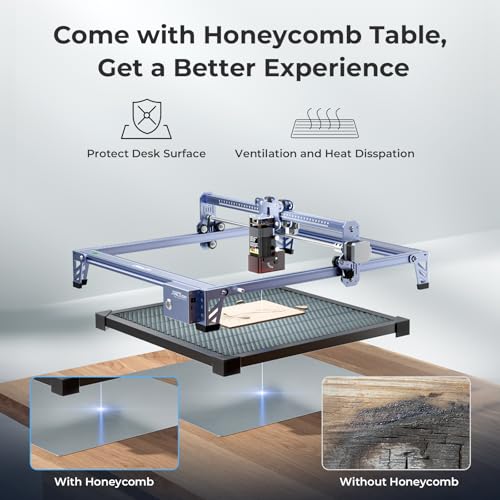 Creality Falcon 10W Laser Engraver Machine with Honeycomb Laser Bed 500x500, 10000mm/min, 0.06mm Laser Cutter for Wood, Acrylic, and Metal, Easy Setup, Ready to Work Out of The Box - color: Falcon-10W-preset