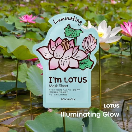 TONYMOLY I'm Face Sheet Masks - Hydrating & Soothing Korean Skincare - color: Lotus, 1 Pack