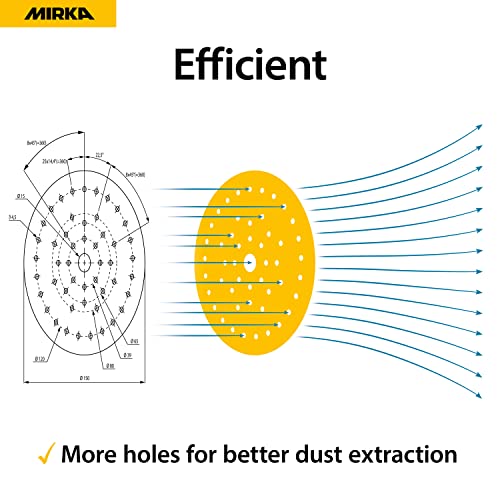Mirka Gold Multifit 6 Inch 800 Grit Hook and Loop Sanding Discs, 50 Pack - size: Grit 800