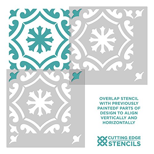 Marlen Tile Stencil - Tile Stencils for Painting Tile Floor - Reusable Tile Stencils for Linoleum and Cement Floors - Paint Your Old Tile and Save - Stencils for Painting Floors (Large 12"x12") - size: Large (12"x12")