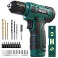 Hi-Spec 8V USB Power Drill Driver Bit Set with Hanging Kit for DIY, Green - color: Green