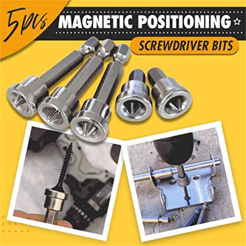 5pcs Set Magnetic Positioning Screwdriver Bits Drywall Screw Setter PH2 Bits for Plasterboard Screw Hex Shank Positioning Bit Batch Head (3pcs 50mm + 2pcs 25mm) - color: 3pcs 50mm + 2pcs 25mm