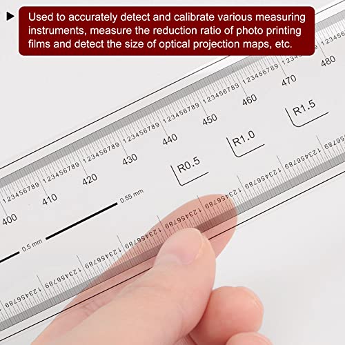 HARFINGTON 2pcs Film Flexible Ruler 80cm 0.1mm Scale with R Angle & Width Lines PET Plastic Folding Straight Ruler Calibration Soft Ruler Measuring Tool for Factory, Transparent - size: 80cm
