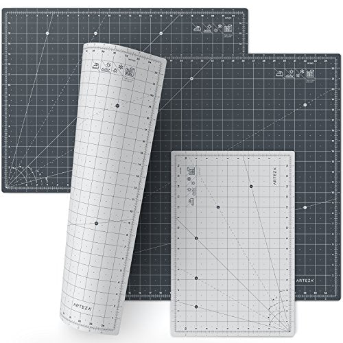 ARTEZA Double-Sided Self-Healing Cutting Mat, 12 x 18 in, 3 mm, Non-Slip - size: 12"L x 12"W