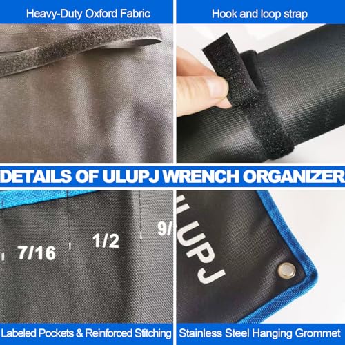 2PCS Wrench Roll, Wrench Organizer Roll Up Pouch, Heavy-Duty Tool Pouch Bag