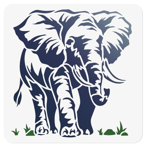 Elephant Stencil, Forest Animal Reusable Painting Template - style: Elephant